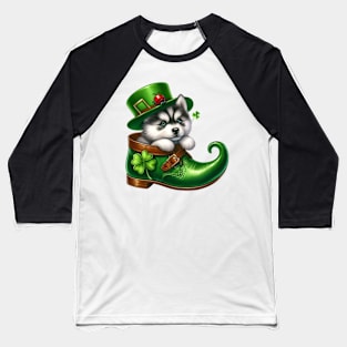 Siberian Husky Dog Shoes For Patricks Day Baseball T-Shirt